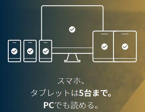 楽天マガジンは5台まで共有可能
