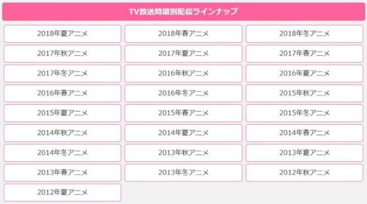 TV放送時期別配信ラインナップ