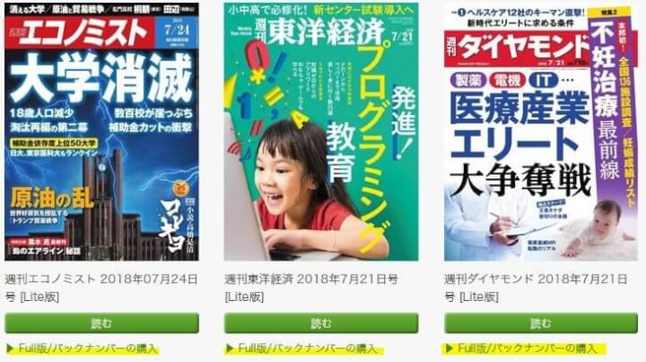 FODプレミアムの雑誌