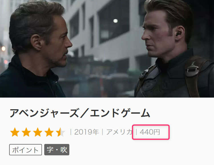 ポイントが必要な作品